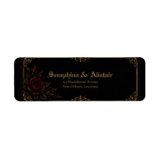 Elegant Dark Gothic Wedding Address Labels