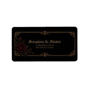 Elegant Dark Gothic Wedding Address Labels
