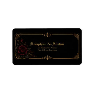Elegant Dark Gothic Wedding Address Labels