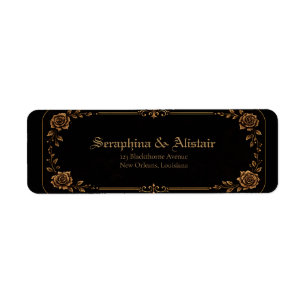 Elegant Dark Gothic Wedding Address Labels
