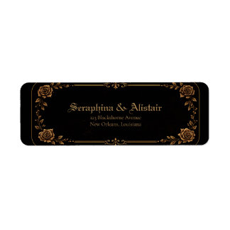 Elegant Dark Gothic Wedding Address Labels