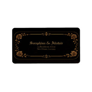 Elegant Dark Gothic Wedding Address Labels