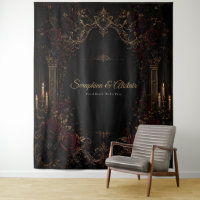Elegant Dark Gothic Wedding Backdrop