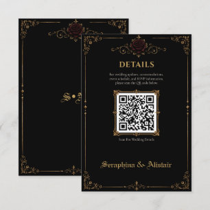 Elegant Dark Gothic Wedding Enclosure Card