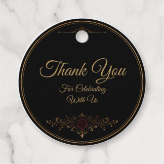 Elegant Dark Gothic Wedding Favour Tag