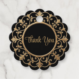 Elegant Dark Gothic Wedding Favour Tag