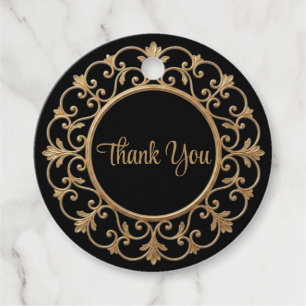 Elegant Dark Gothic Wedding Favour Tag