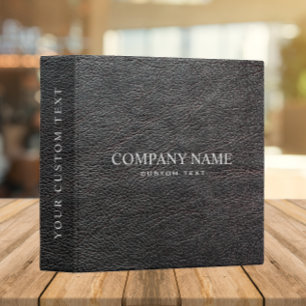 Elegant Dark Gray Leather Look Personalized Binder