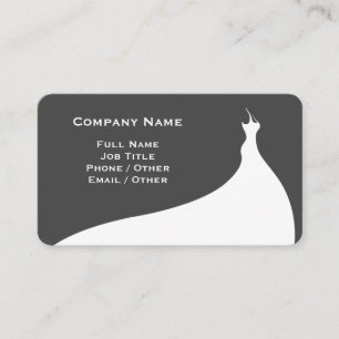 Elegant Dark Gray Wedding Dress Business Card