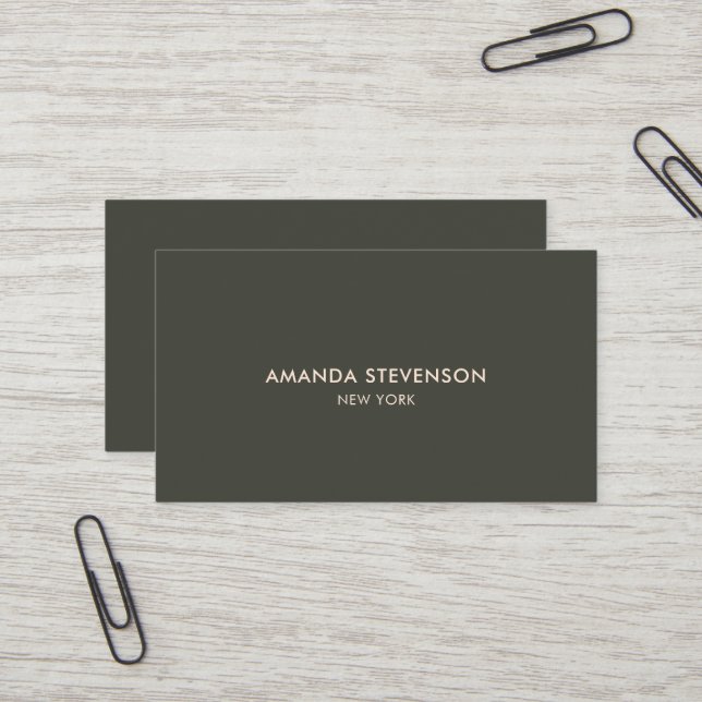 Elegant dark green and beige professional business card (Front/Back In Situ)