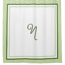 Elegant Dark Green Border Script Monogram