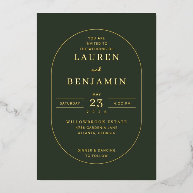 Elegant Dark Green Geometric (Front)