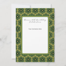 Elegant Dark Green Gold Flat Invitation