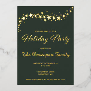 Elegant Dark Green Gold Holiday Party