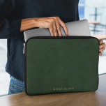 Elegant Dark Green Leather Texture & Gold Script Laptop Sleeve<br><div class="desc">This laptop sleeve features an elegant dark green leather texture,  offering a sophisticated and timeless look. The rich,  luxurious leather is complemented by delicate gold script,  adding a touch of opulence and style. Perfect for keeping your laptop secure while making a chic fashion statement.</div>