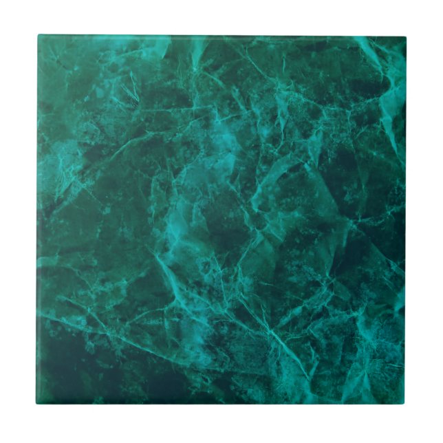 Elegant dark green marble print tile (Front)