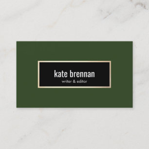 Elegant Dark Green Professional Business Card