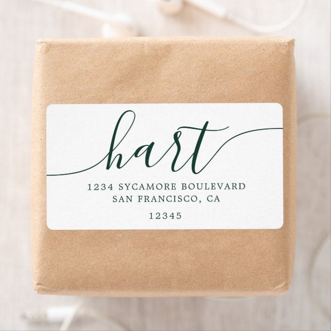 Elegant Dark Green Script Family Address (Insitu)