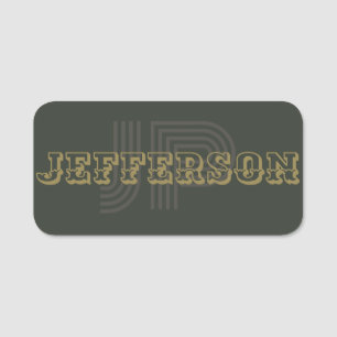Elegant Dark Green: Unique, Modern, & Professional Name Tag