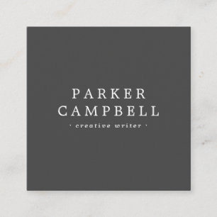 Elegant dark grey and white minimalist square business card