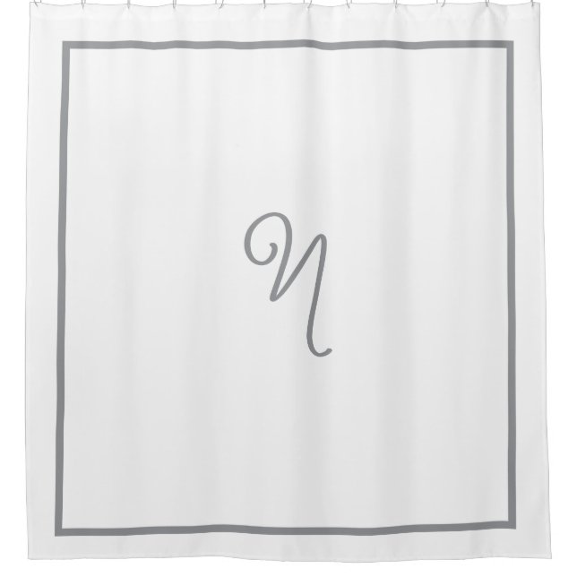 Elegant Dark Grey Border Script Monogram (Front)