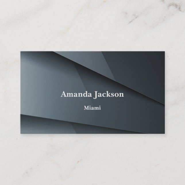 Elegant Dark Grey Business Card (Front)
