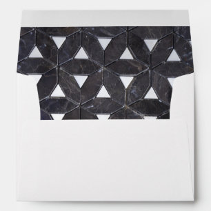 Elegant dark grey flower of life pattern envelopes
