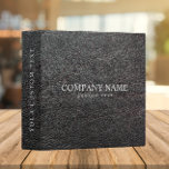 Elegant Dark Grey Leather Look Personalized Binder<br><div class="desc">Simple clean and elegant design of a black leather texture with fully customizable text in silver colour classic font.
The spine has a dark overlay.Totally removable.
Masculine and elegant,  Available on many products.
For help or custom request,  please contact me at citronelladesign@gmail.com</div>