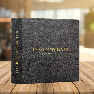 Elegant Dark Grey Leather Look Personalized Binder