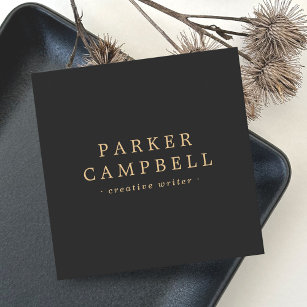 Elegant dark grey stylish minimalist square business card