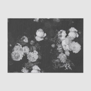 Elegant Dark Moody Dutch Fine Art Roses Tissue Paper