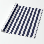 Elegant Dark Navy Blue and White Striped Pattern Wrapping Paper<br><div class="desc">Simple navy blue stripes wrapping paper - perfect for weddings,  bridal showers,  and birthdays.</div>