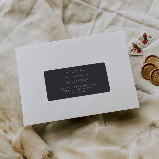 Elegant Dark Navy Grey Return Address Label (Creator Uploaded)