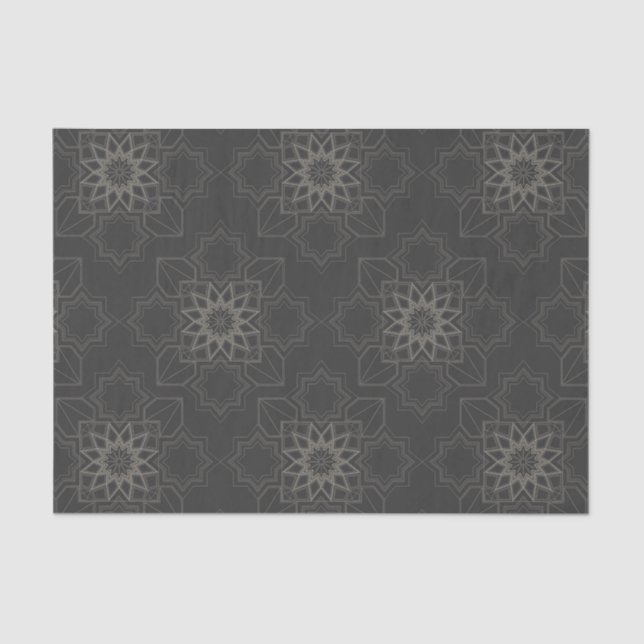 Elegant Dark Ornate Pattern Tissue Paper (Front)