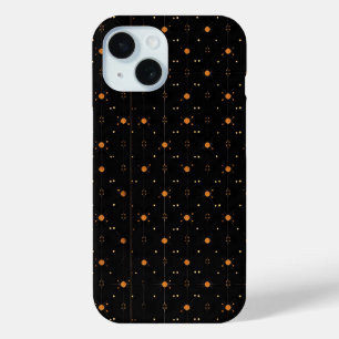 Elegant Dark Pattern Yellow Dots iPhone 15 Case