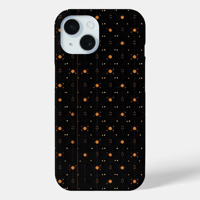 Elegant Dark Pattern Yellow Dots Case-Mate iPhone Case (Back)