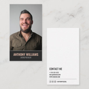 Elegant Dark Photo Business Card