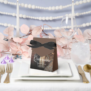 Elegant Dark Photo Quinceañera Favor Box