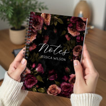Elegant Dark Pink Burgundy Floral Art