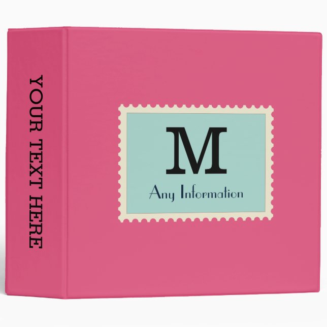 Elegant Dark Pink Colour Monogram Binder (Front/Spine)