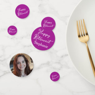 Elegant Dark Pink Happy Retirement Party Confetti