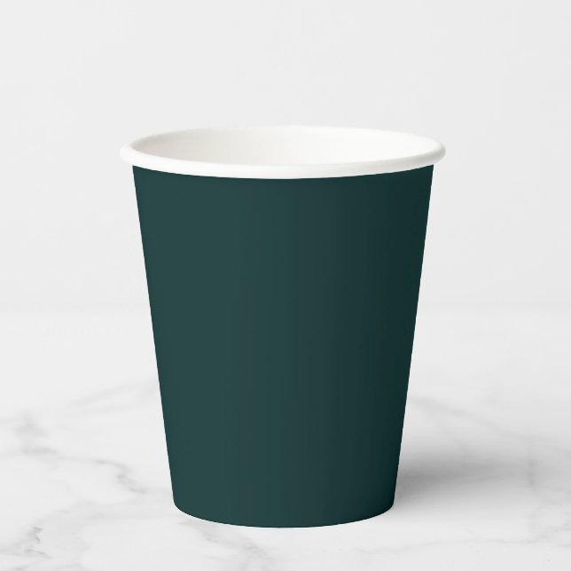 elegant dark plain green  paper cups (Front)