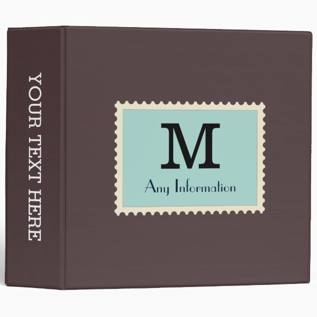 Elegant Dark Puce Colour Monogram Binder (Front/Spine)