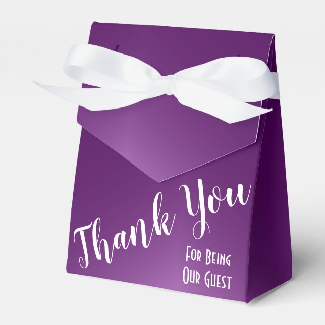 Elegant Dark Purple Favor Box (Front Side)