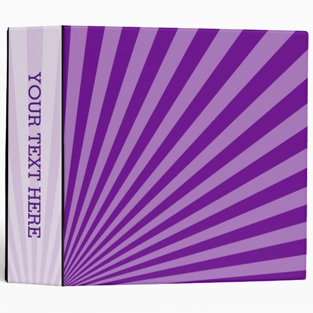 Elegant Dark Purple Sun Rays Background Binder (Front/Spine)