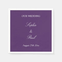Elegant Dark Purple Wedding Napkins