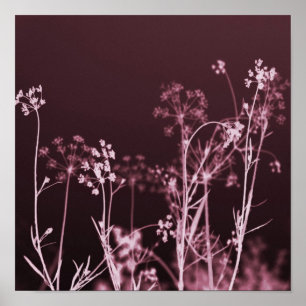 Elegant Dark Red Floral Abstract Poster