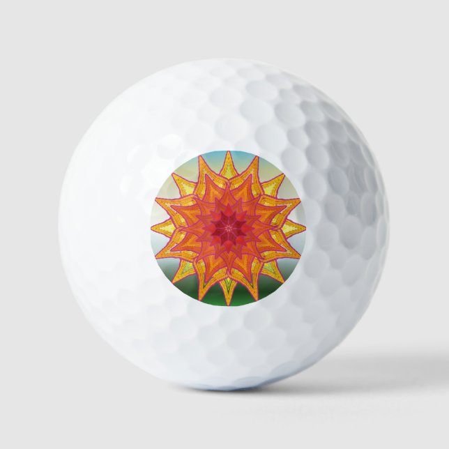 Elegant Dark Red Geometric Pattern Stainless Steel Golf Balls (Front)