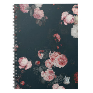 Elegant Dark Rich Chic Floral Pink Roses Notebook