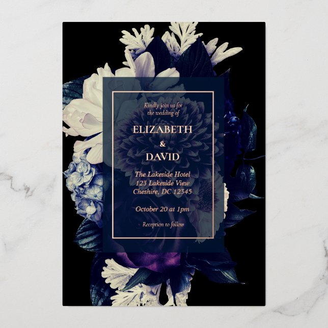 Elegant Dark Romantic Floral Wedding (Front)